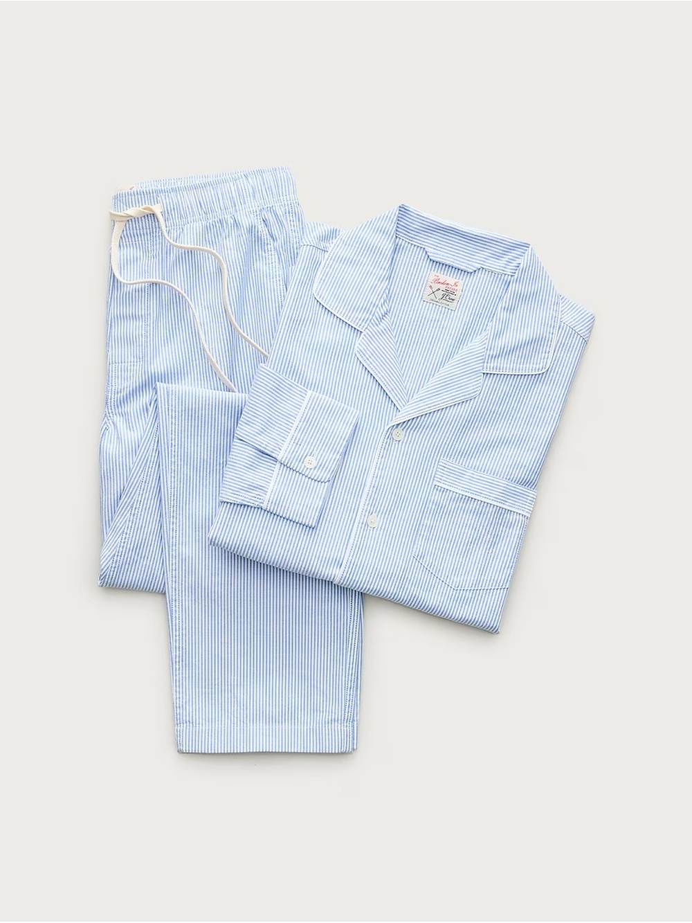 J. Crew Broken-in oxford lounge set in organic cotton stripe - Large